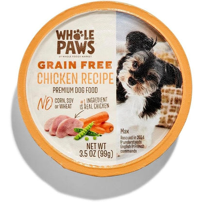 Whole Paws Grain Free Wet Dog Food Chicken Recipe 3.5 Ounce Premium Nutrition For Small Dogs And Sensitive Stomachs