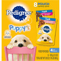 Pedigree Puppy Soft Wet Dog Food Variety Pack With Chicken And Beef Morsels In Sauce 3.5 Ounce Pouches 8 Count Pack