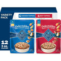 Blue Buffalo Delectables Natural Grain Free Wet Dog Food Topper Variety Pack Tasty Chicken And Hearty Beef Tender Cuts In Gravy 3 Ounce 12 Pouches