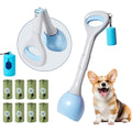 NYEONHRT Foldable Dog Pooper Scooper Portable Pet Waste Clamp Includes One Hundred Twenty Bags Dispenser Nineteen Inch Blue