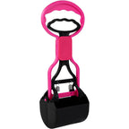 Andiker Portable Pet Pooper Scooper With Short Handle And High Elastic Spring Pet Clamp Waste Scoop For Dogs And Cats Indoor And Outdoor Cleaning Pink
