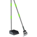 Niubya Pooper Scooper For Dogs Metal Poop Scooper Tray And Rake Set With Adjustable Long Handle For Easy Pet Waste Removal