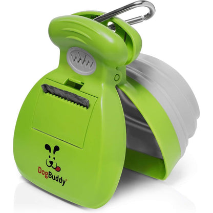 DogBuddy Portable Dog Pooper Scooper With Built In Waste Bag Attachment And Leash Clip For Small And Medium Dogs Kiwi Medium 1 Count