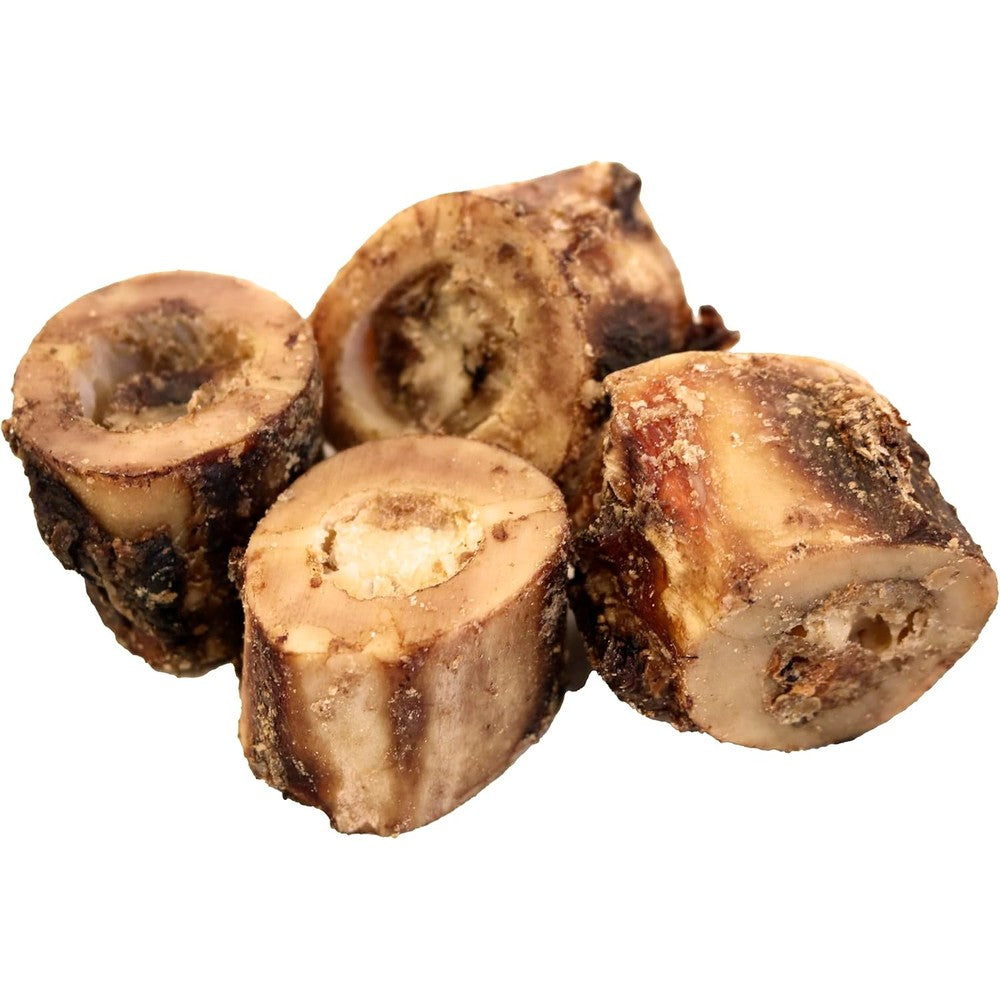 Wahoo Locker Smoked Beef Bones For Dogs, 1.5 Inch, 4 Count Bag, Authentic USA Imported Natural Beef Marrow Chews