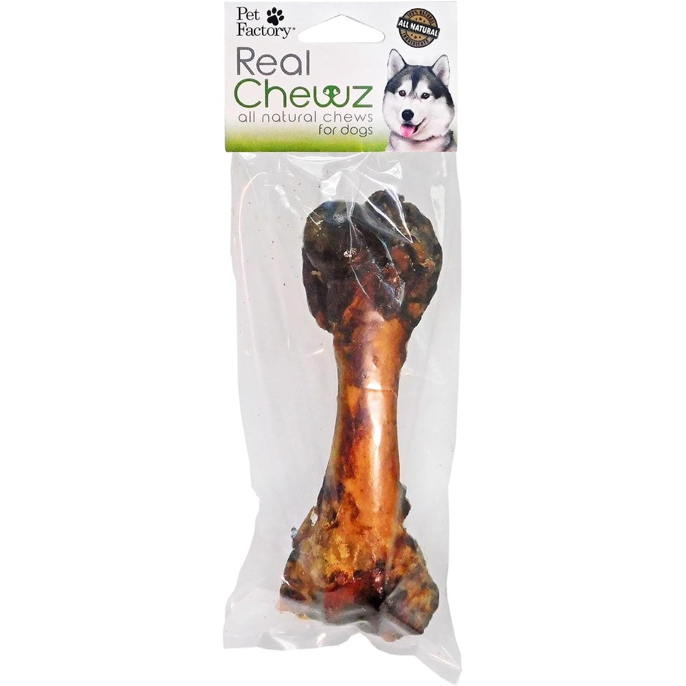 Pet Factory Real Chewz 100% Natural Pork Femur Bone Dog Chew Treat 6 To 8 Inches For Medium To Large Dogs