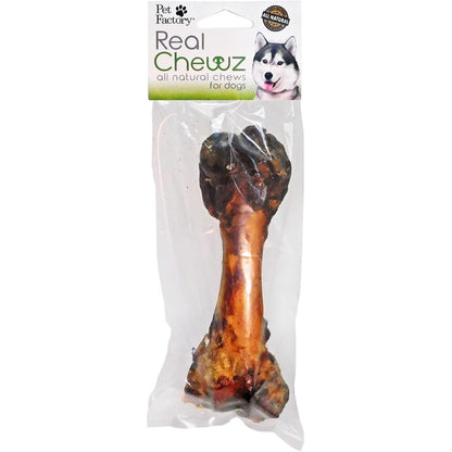 Pet Factory Real Chewz 100% Natural Pork Femur Bone Dog Chew Treat 6 To 8 Inches For Medium To Large Dogs
