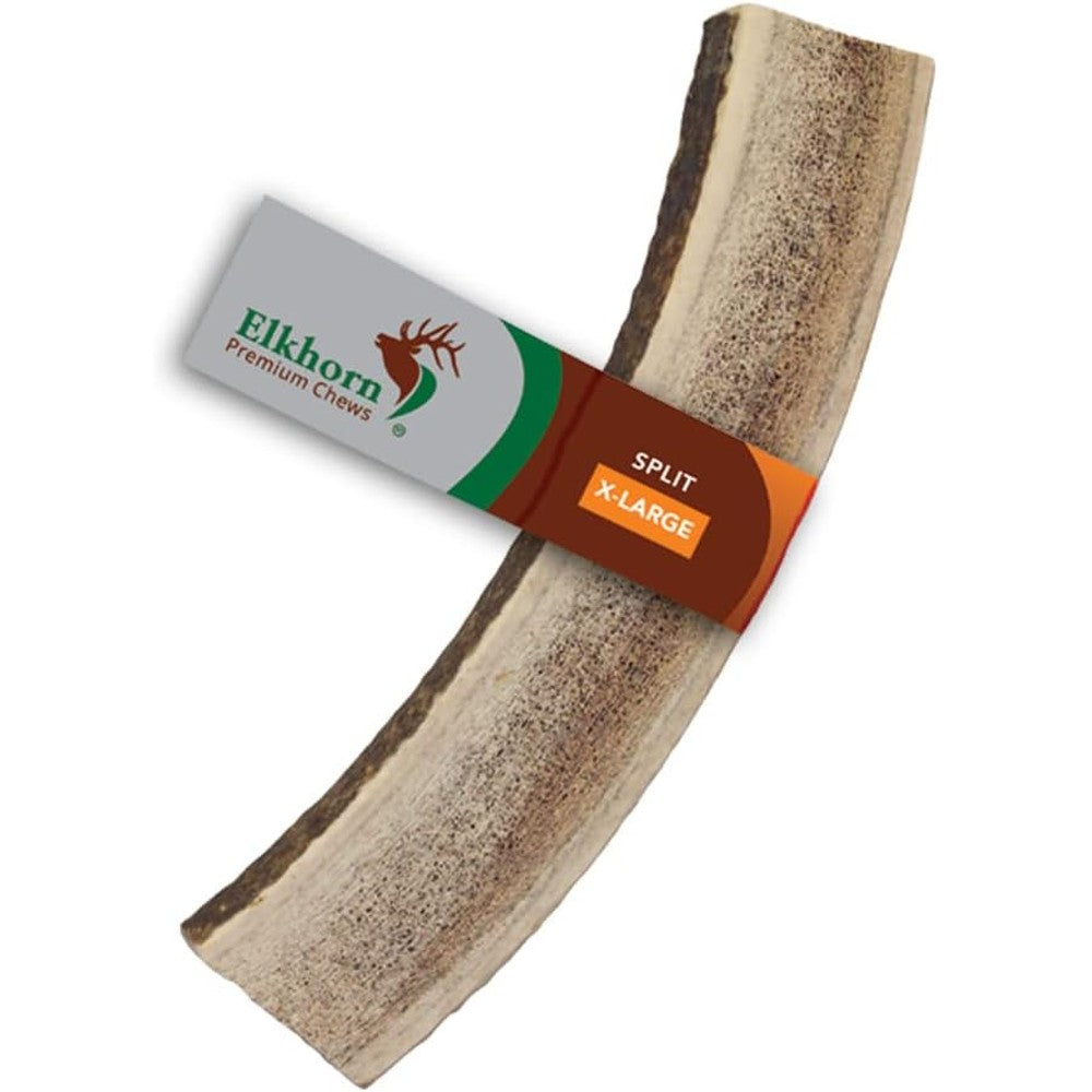 Elkhorn Premium Chews Elk Antlers For Dogs Extra Large Split Single Pack Natural Shed Antler Bone Chew For Large Breed Dogs Sourced In USA
