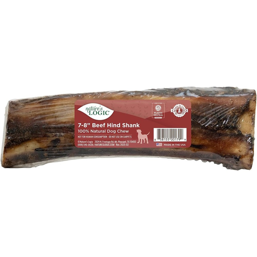 Nature's Logic Beef Hind Shank Bone Dog Chew Treat Collagen And Protein Source For Dental Health 7 To 8 Inches 1 Pound 1 Pack