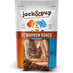 Jack And Pup Beef Marrow Bones For Dogs 6 Pack 3 Inch Long Lasting Natural Grass Fed Beef Bone Treats For Dental Health And Joint Support