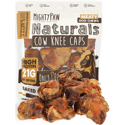 Mighty Paw Naturals Cow Knee Caps And Knuckle Bones For Dogs 8 Pack 100 Percent Natural Beef Knee Caps Meaty Pet Treat