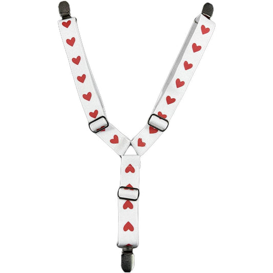 Generic Pet Diaper Suspender Belly Bands For Small Dogs Adjustable Nappies Straps Red Heart Pattern White Medium Size