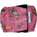 Barkertime Diddle Diddle Dog Belly Band Premium Washable Male Dog Diaper For Incontinence And Marking Pink Nursery Pattern Medium Size