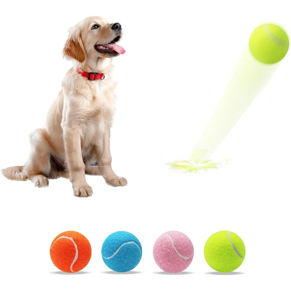 Magicorange Dog Tennis Balls For Dogs Colorful Easy Catching Interactive Pet Playing Balls Multicolor 4 Pack