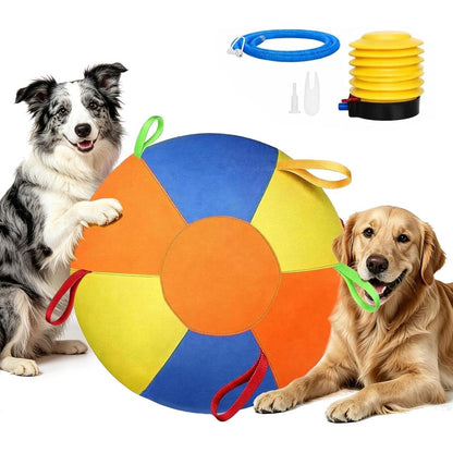 PawWorn Herding Ball For Dogs 18 Inch Inflatable Jumbo Toy For Outside Play For Australian Shepherds Border Collies And Horses