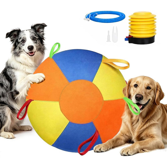 PawWorn Herding Ball For Dogs 18 Inch Inflatable Jumbo Toy For Outside Play For Australian Shepherds Border Collies And Horses