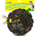 JoyBruko Dog Ball For Aggressive Chewers Interactive Squeaky Toy For Small Medium Large Breeds Black And Yellow Durable Rubber
