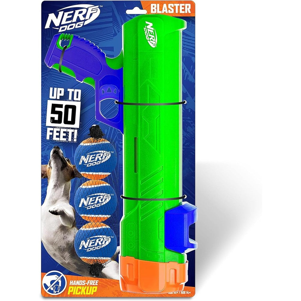 Nerf Dog Tennis Ball Blaster Dog Toy Gift Set With 3 Tennis Balls For Fetch And Interactive Play