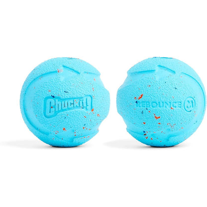 Chuckit! Rebounce Ball Dog Toy Medium 2.5-Inch Diameter Durable Natural Rubber Fetch Balls For Dogs 20-60 Pounds Pack Of 2 Blue And Orange