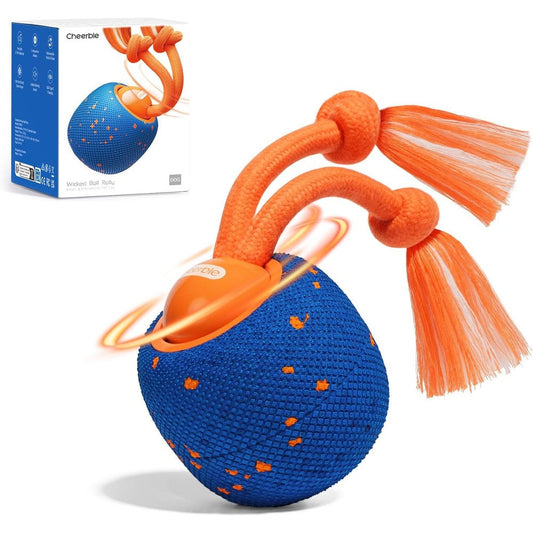 Cheerble Smart Interactive Dog Toy Wicked Ball Rolly Automatic Moving Bouncing And Rotating E-TPU Material For Medium And Large Dogs Blue
