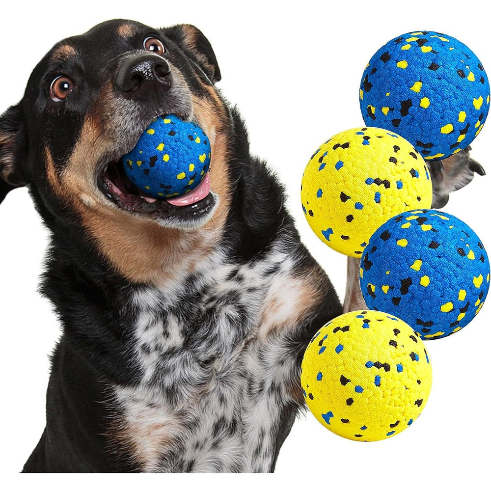 Kimee Dog Balls Tennis Ball Toys For Aggressive Chewers Durable Teething And Fetch Balls For Large Medium Small Dogs And Puppies 4 Pack