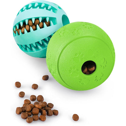 Hippih Interactive Dog Puzzle Toy 2 Pack Treat Dispensing And Teeth Cleaning Chew Balls For Medium And Large Dogs