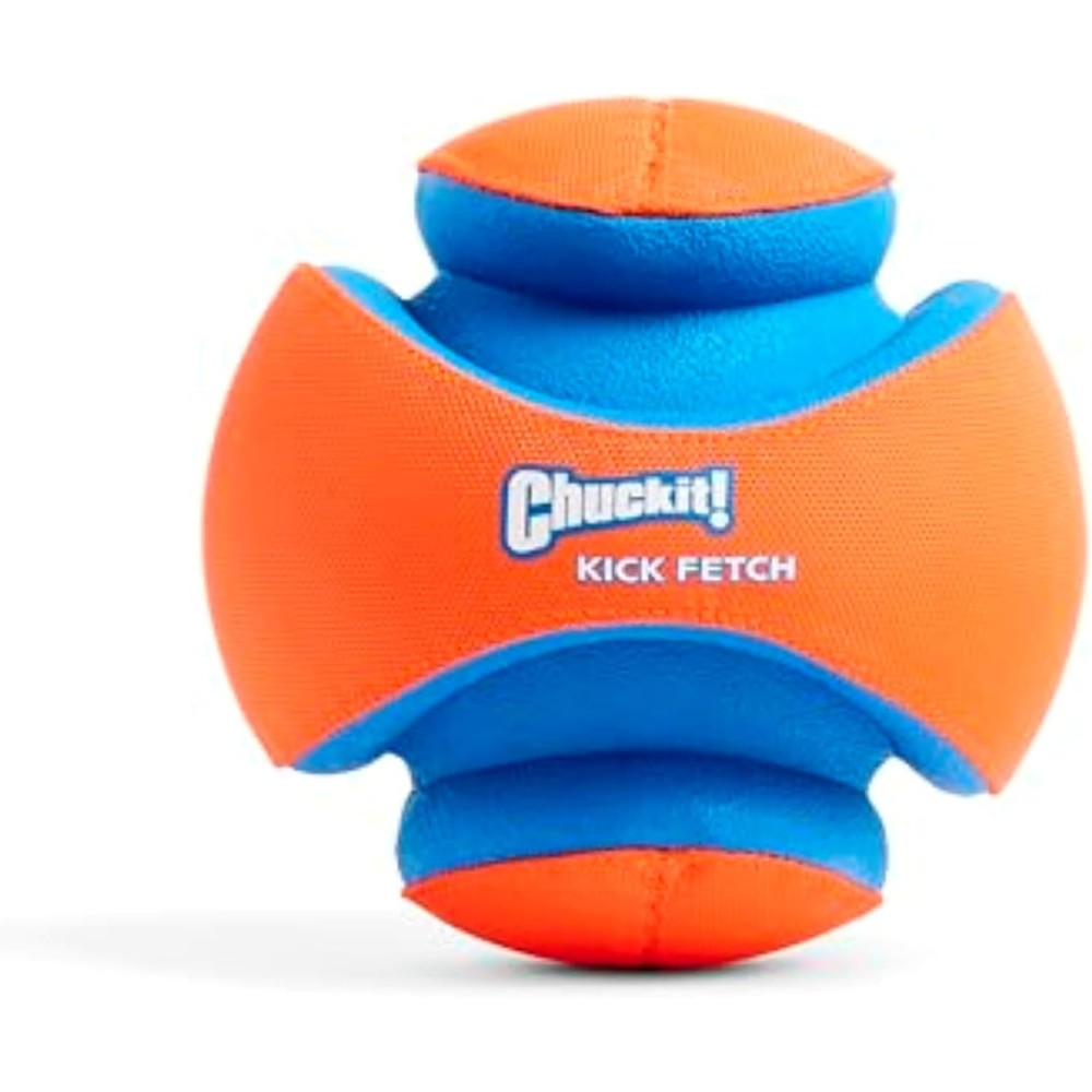 Chuckit! Kick Fetch Ball Dog Toy For Large Dogs, Durable Rubber And Foam Interactive Toy With High Visibility, 8 Inch Diameter, Pack Of 1