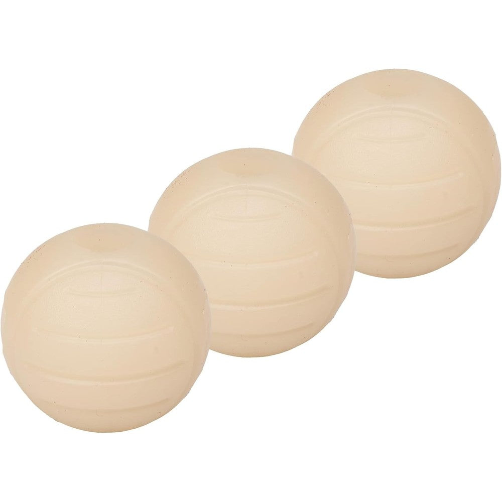 Amazon Basics Interactive Bouncy Durable Rubber Dog Toy Balls, Glow In The Dark, 2.5 Inch Diameter, Beige, Pack Of 3
