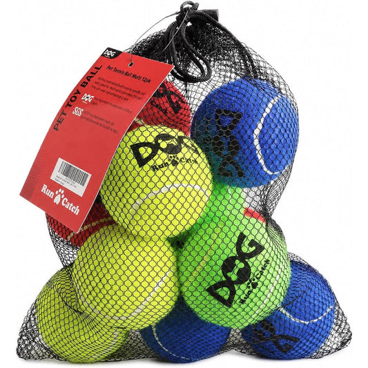 Insum Tennis Balls For Dogs 12 Pack 2.5 Inch Durable Non-Toxic Outdoor Fetch Toy With Mesh Storage Bag For Medium And Large Breed Dogs