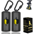 SHAOUMAN Metal Dog Poop Bag Holder Aluminum Pet Waste Bags Dispenser With Leash Clip And Accessories Black 2 Count