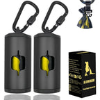 SHAOUMAN Metal Dog Poop Bag Holder Aluminum Pet Waste Bags Dispenser With Leash Clip And Accessories Black 2 Count