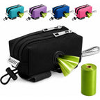 Leashrr 2.0 Dog Poop Bag Holder and Treat Dispenser for Leashes with Two Waterproof Pouches and One Free Roll Variant Black