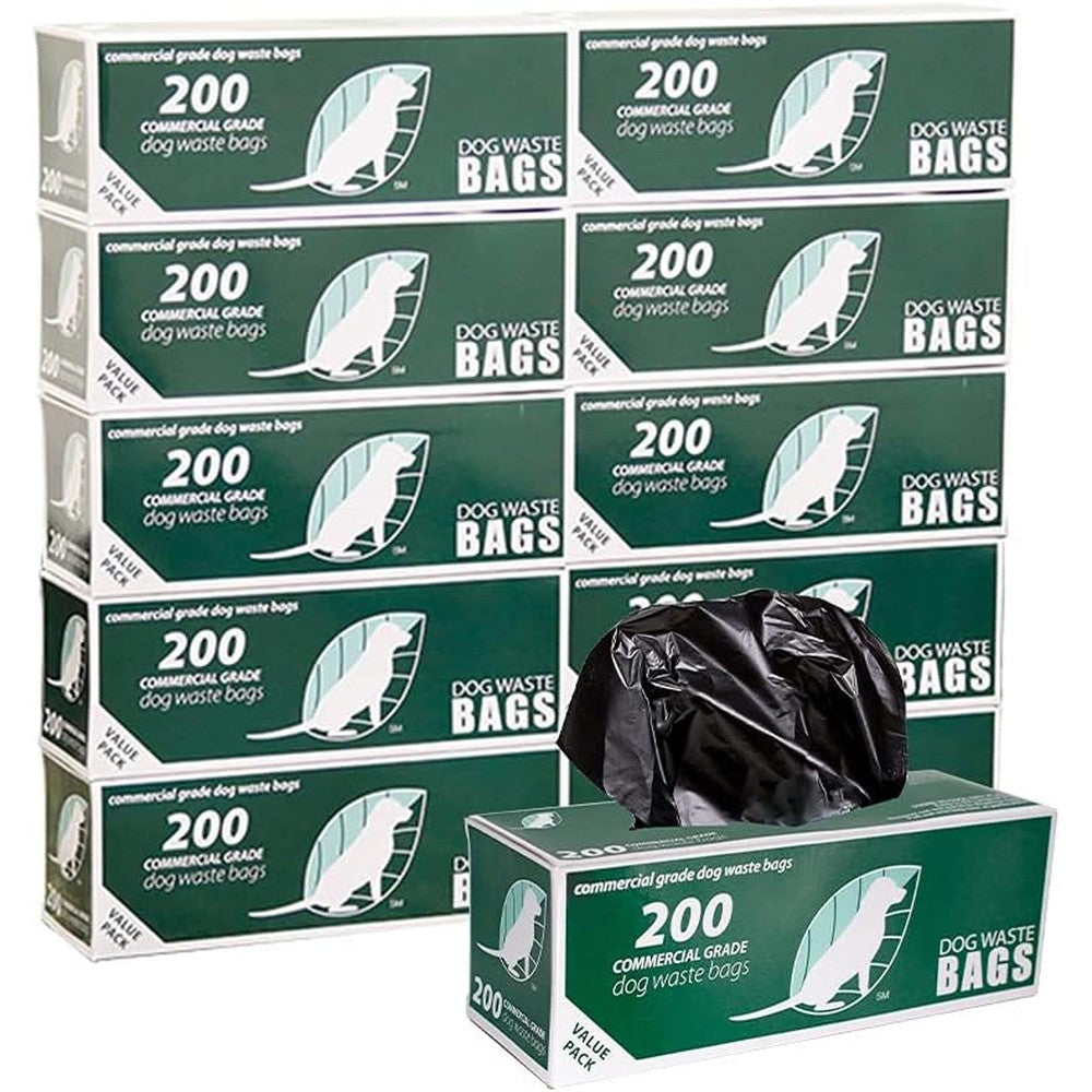Zero Waste USA Commercial Grade Dog Waste Station Refill Roll Bags For Public And Residential Dispensers Opaque Black 2000 Count