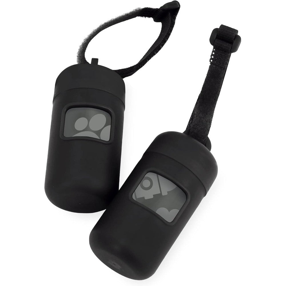 Best Pet Supplies Dog Poop Bag Holder Leash Attachment Reusable Dispenser For Pet Waste Bags With Frankincense Scented Bags Black Pack Of 2