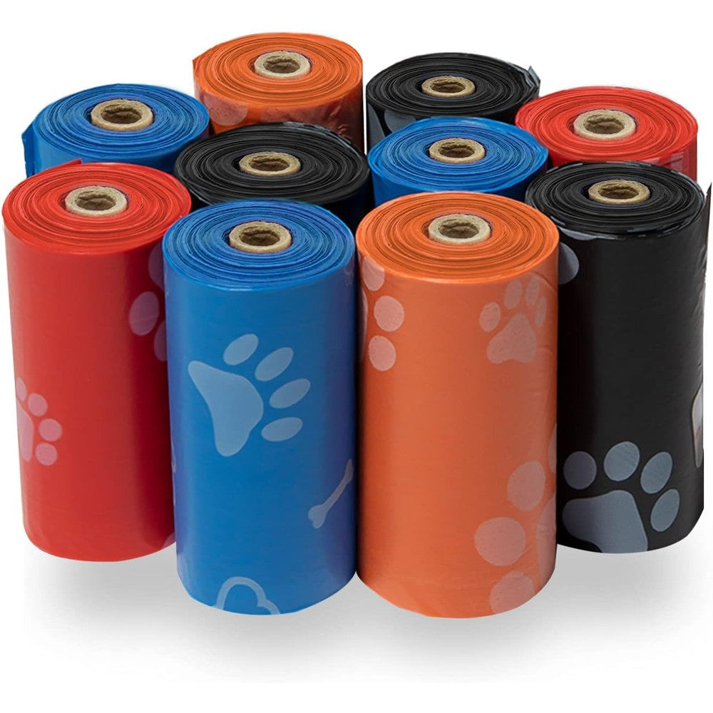 Best Pet Supplies Dog Poop Bags For Waste Refuse Cleanup Leak Proof And Tear Resistant Thick Plastic Doggy Roll Replacements Assorted Colors 150 Bags