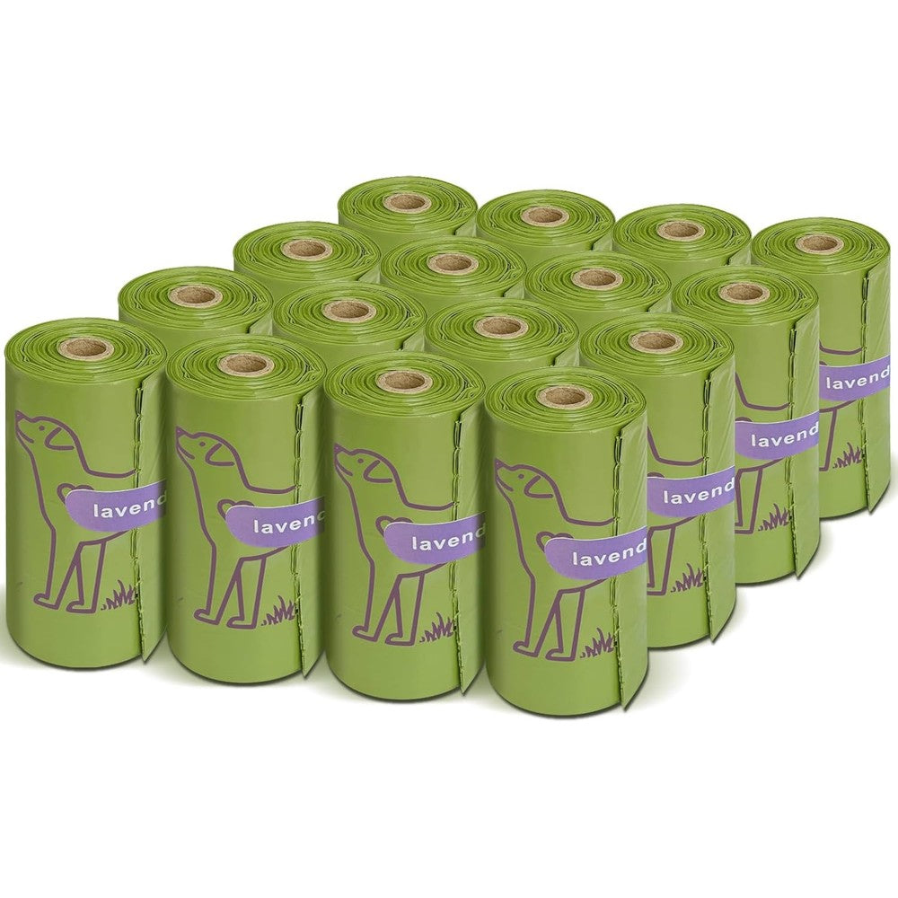 Wowflash Lavender Scented Dog Poop Bags Two Hundred Forty Count Leakproof Heavy Duty Pet Waste Disposal Bags Thirteen Inches By Nine Inches