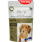 Herz Air-Dried Dog Food New Zealand Grass-Fed Beef Recipe Single Pure-Meat Grain Free High Protein Premium Pet Diet 3.5 Ounce Trial Bag