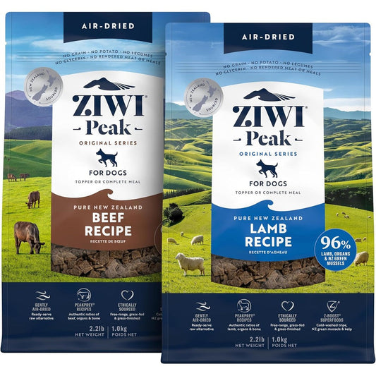 ZIWI Peak Air Dried Dog Food Bundle Beef And Lamb Varieties High Protein Grain Free Premium Pet Food Two Thirty Five Point Two Ounce Bags