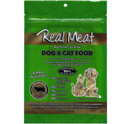 Real Meat Air Dried Beef Dog And Cat Food Premium Grain Free Trial Size Five Ounce