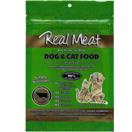 Real Meat Air Dried Beef Dog And Cat Food Premium Grain Free Trial Size Five Ounce
