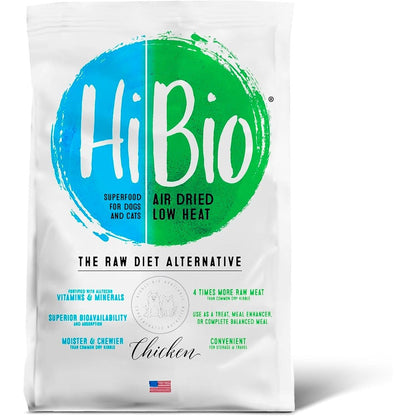 Evanger's HiBio Air Dried Chicken Superfood Grain and Gluten Free Soft Texture Pet Food For Dogs And Cats 1.2 Pound