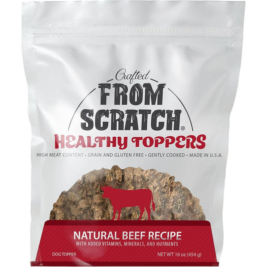 Crafted From Scratch Healthy Toppers Gently Air Dried High Protein Grain Free Beef Dog Food Topper One Pound