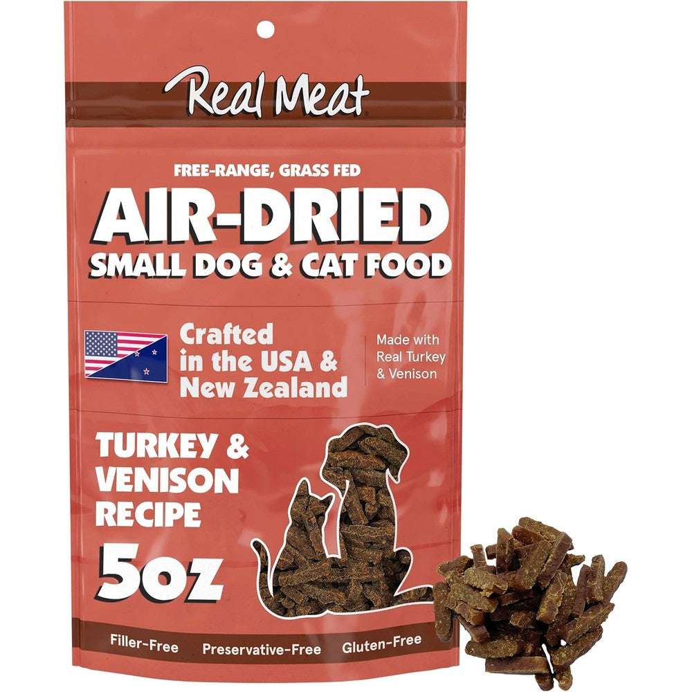 Real Meat Company Air Dried Dog Food Trial Size Turkey And Venison Recipe High Protein Grain Free Pet Food 5 Ounce Pouch