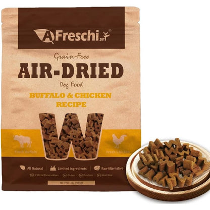 A Freschi srl Air-Dried Dog Food Real Buffalo And Chicken Recipe Grain Free All Natural High Protein Puppy And Adult Pet Food 1 Pound