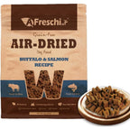 A Freschi Srl Air Dried Dog Food Real Buffalo And Salmon Recipe Grain Free High Protein Limited Ingredient Premium Kibble 1 Pound