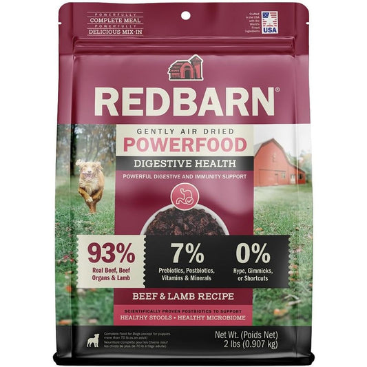 Redbarn Powerfood Air Dried Dog Food High Protein Beef And Lamb Recipe With Prebiotics And Postbiotics For Digestive Health 2 Pounds