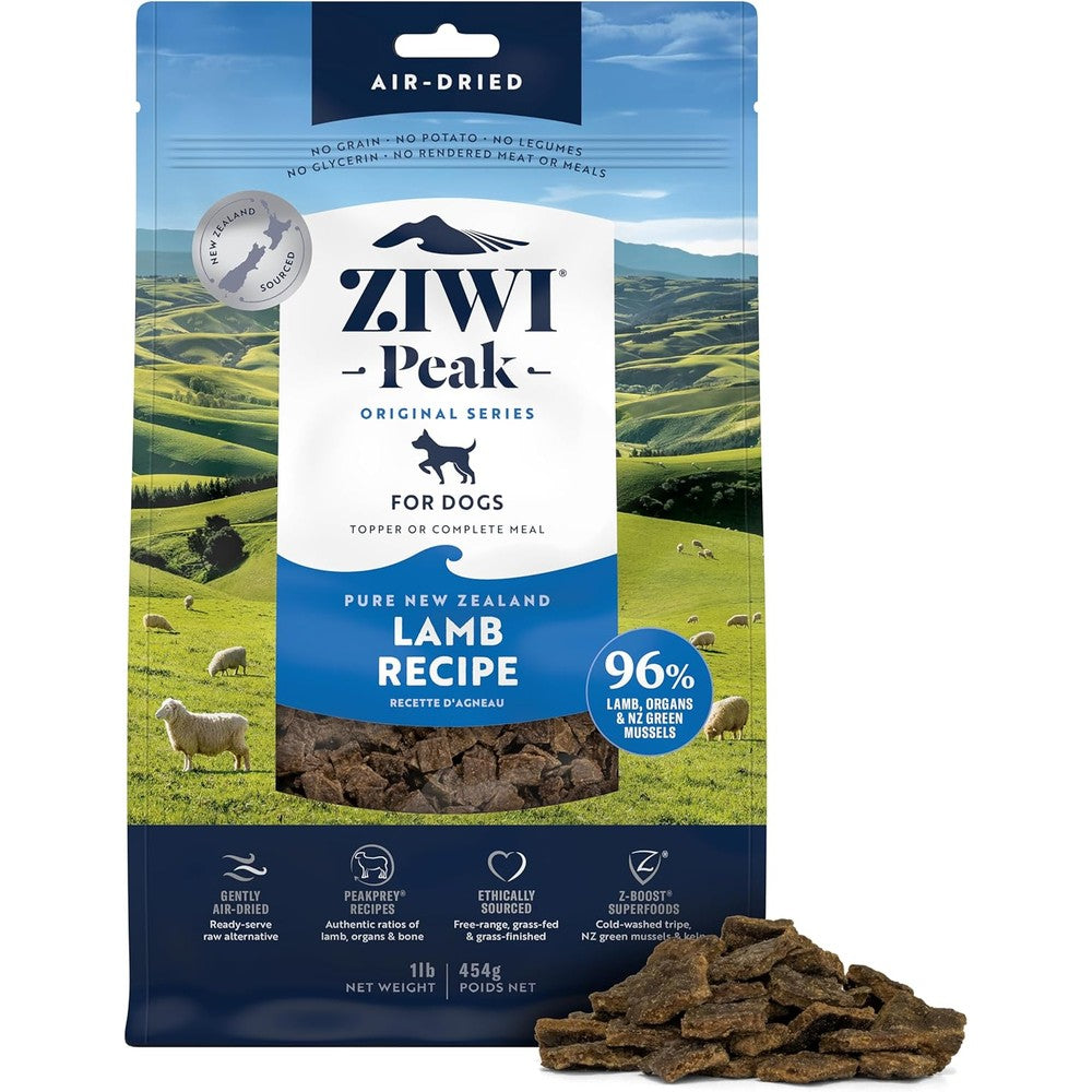 ZIWI Peak Air Dried Dog Food All Natural Grain Free High Protein Limited Ingredient Lamb Recipe Sixteen Ounce