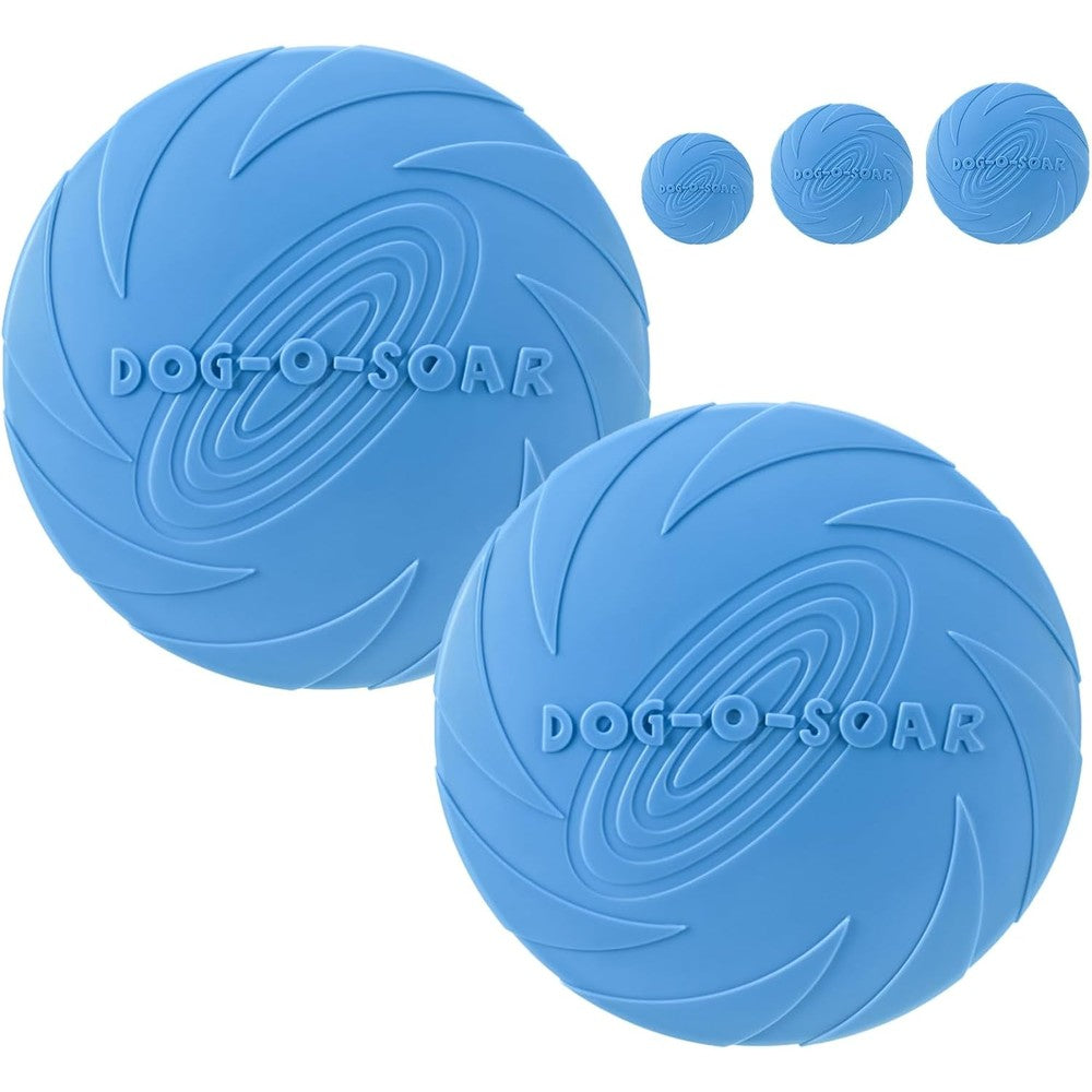 Xigou Shudyear 2 Piece Dog Frisbee Toy Soft TPR Flying Disc For Fetch And Outdoor Training Water Bowl Design For Medium And Large Dogs In Blue