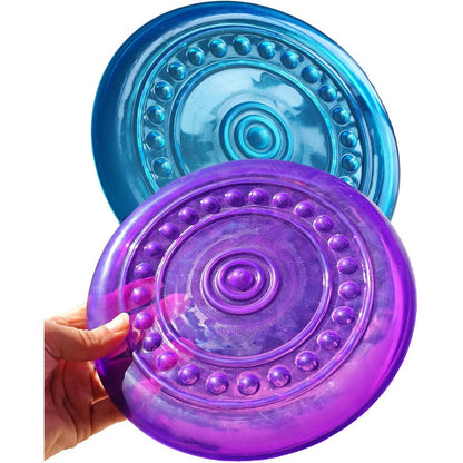 Suheeus Dog Flying Discs Soft Teeth Cleaning Chew Toys For Puppies Small And Medium Dogs 2 Pack 18.5 Centimeter Blue And Purple