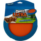 Chuckit! Ultra Flight Dog Fetch Toy Aerodynamic Flying Disc For Long Distance Play Orange And Blue Durable Rubber Design For Interactive Fetch