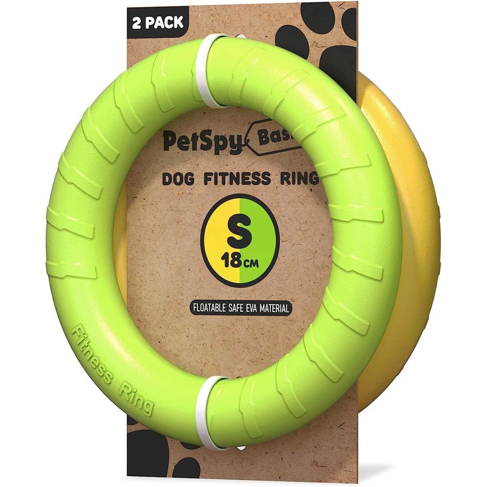 PetSpy Dog Ring Toy For Outdoor Fitness And Fetch, Floating Training Disc For Small Medium And Large Dogs, 2 Pack, Durable EVA Material